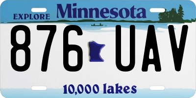 MN license plate 876UAV