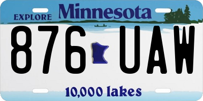 MN license plate 876UAW