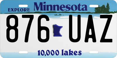 MN license plate 876UAZ