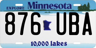 MN license plate 876UBA