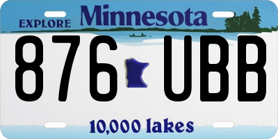 MN license plate 876UBB