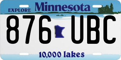 MN license plate 876UBC