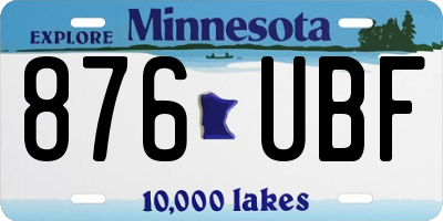 MN license plate 876UBF