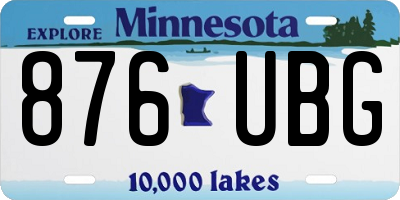 MN license plate 876UBG