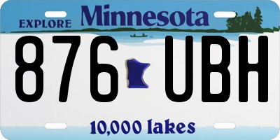 MN license plate 876UBH