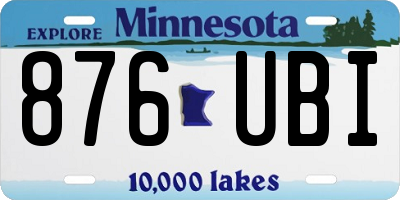MN license plate 876UBI
