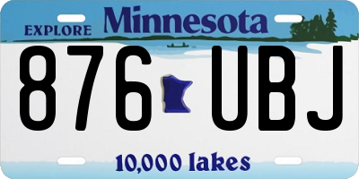 MN license plate 876UBJ