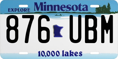 MN license plate 876UBM