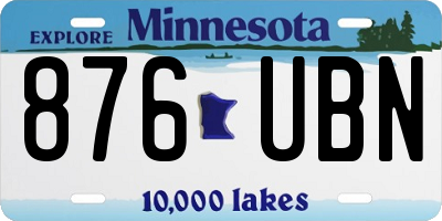 MN license plate 876UBN