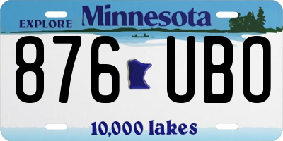 MN license plate 876UBO
