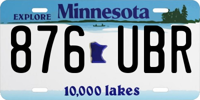 MN license plate 876UBR