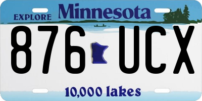 MN license plate 876UCX