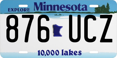 MN license plate 876UCZ