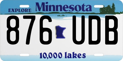 MN license plate 876UDB