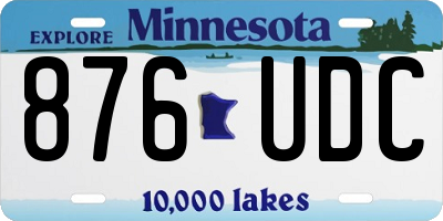 MN license plate 876UDC