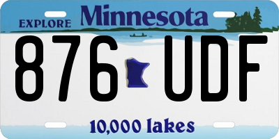 MN license plate 876UDF