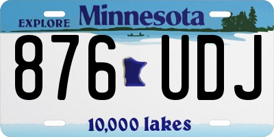 MN license plate 876UDJ