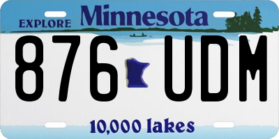 MN license plate 876UDM