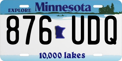 MN license plate 876UDQ
