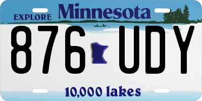 MN license plate 876UDY