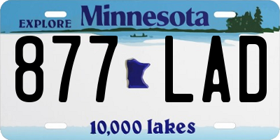 MN license plate 877LAD