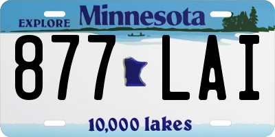 MN license plate 877LAI