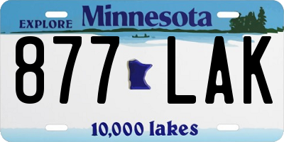 MN license plate 877LAK