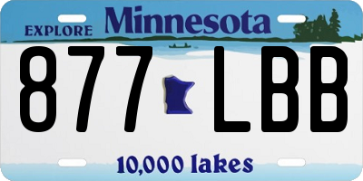 MN license plate 877LBB