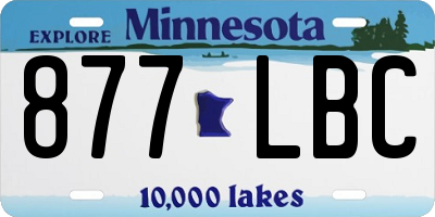 MN license plate 877LBC