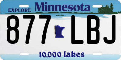 MN license plate 877LBJ