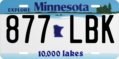 MN license plate 877LBK