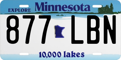 MN license plate 877LBN