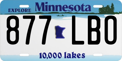 MN license plate 877LBO