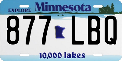 MN license plate 877LBQ