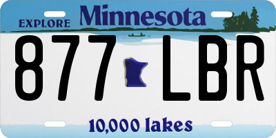 MN license plate 877LBR