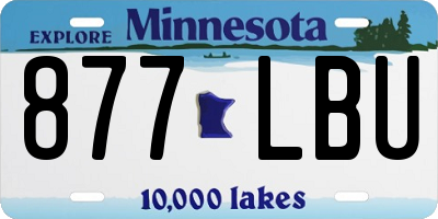 MN license plate 877LBU