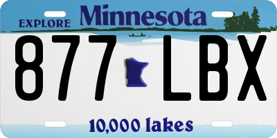 MN license plate 877LBX