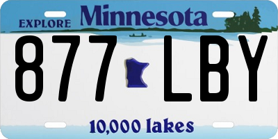 MN license plate 877LBY