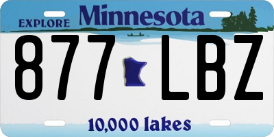 MN license plate 877LBZ