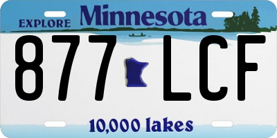 MN license plate 877LCF