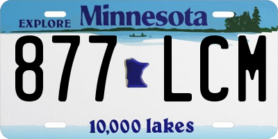 MN license plate 877LCM