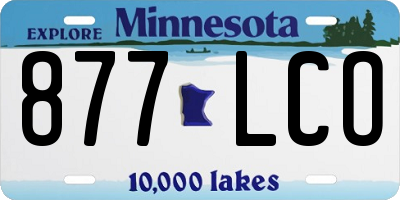 MN license plate 877LCO