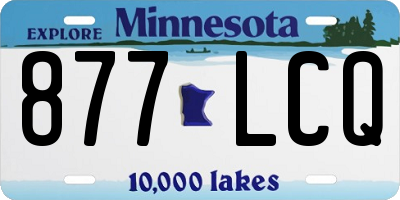 MN license plate 877LCQ