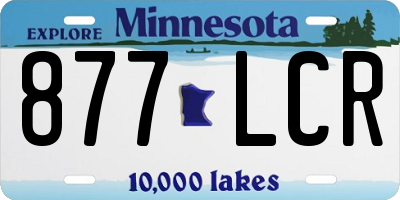 MN license plate 877LCR