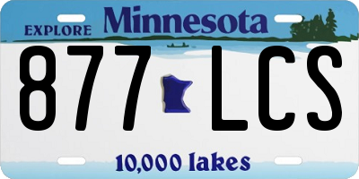MN license plate 877LCS