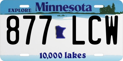MN license plate 877LCW