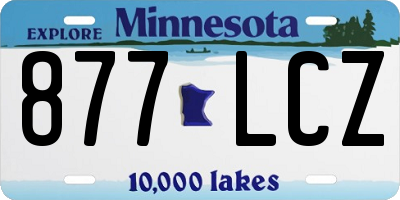 MN license plate 877LCZ