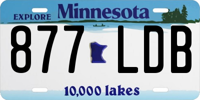 MN license plate 877LDB
