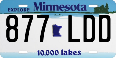 MN license plate 877LDD