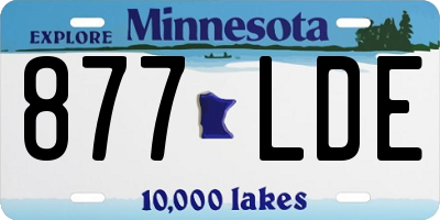 MN license plate 877LDE